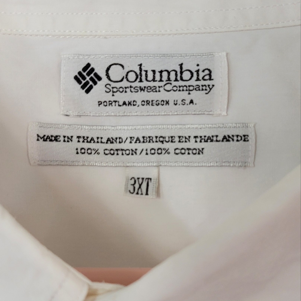 Columbia 3XT White Sport Shirt Button Down - Picture 4 of 6